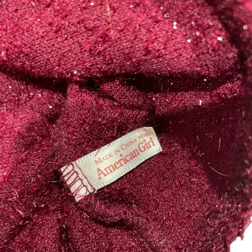 American Girl Burgundy Velvet Holiday Dress Outfit Shoes Tights AG Tagged
